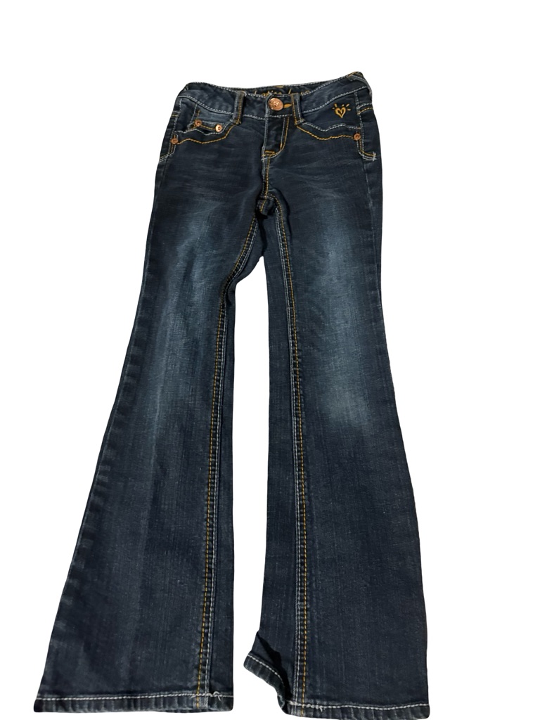 Justice Girls Simply Low Flared Denim Dark Indigo Blue Size 7 Slim / Short